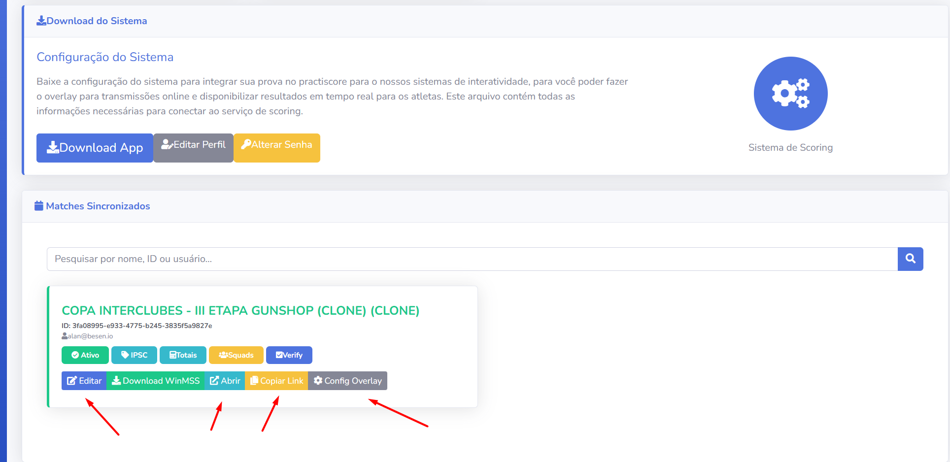 Prueba visible en el panel login.scoring.services tras ~60 s