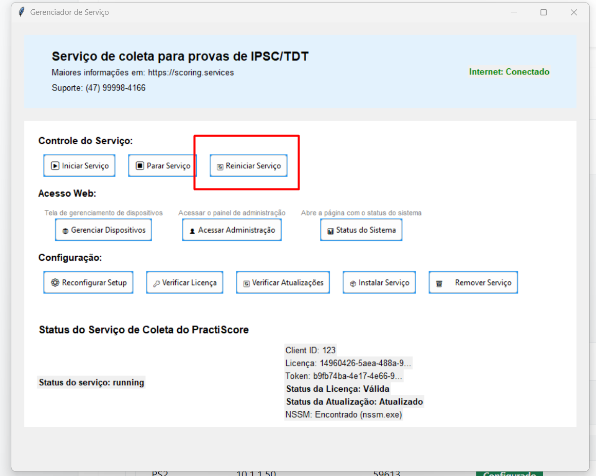 Reiniciar servicio tras añadir dispositivos
